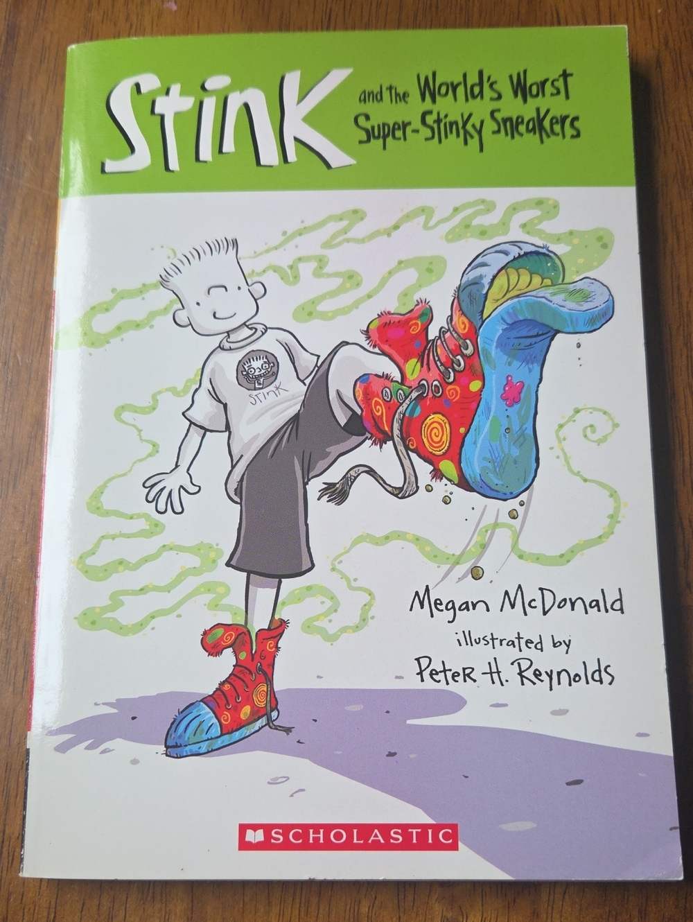 Scholastic Stink Children's Book with Green, Red, Blue Accents